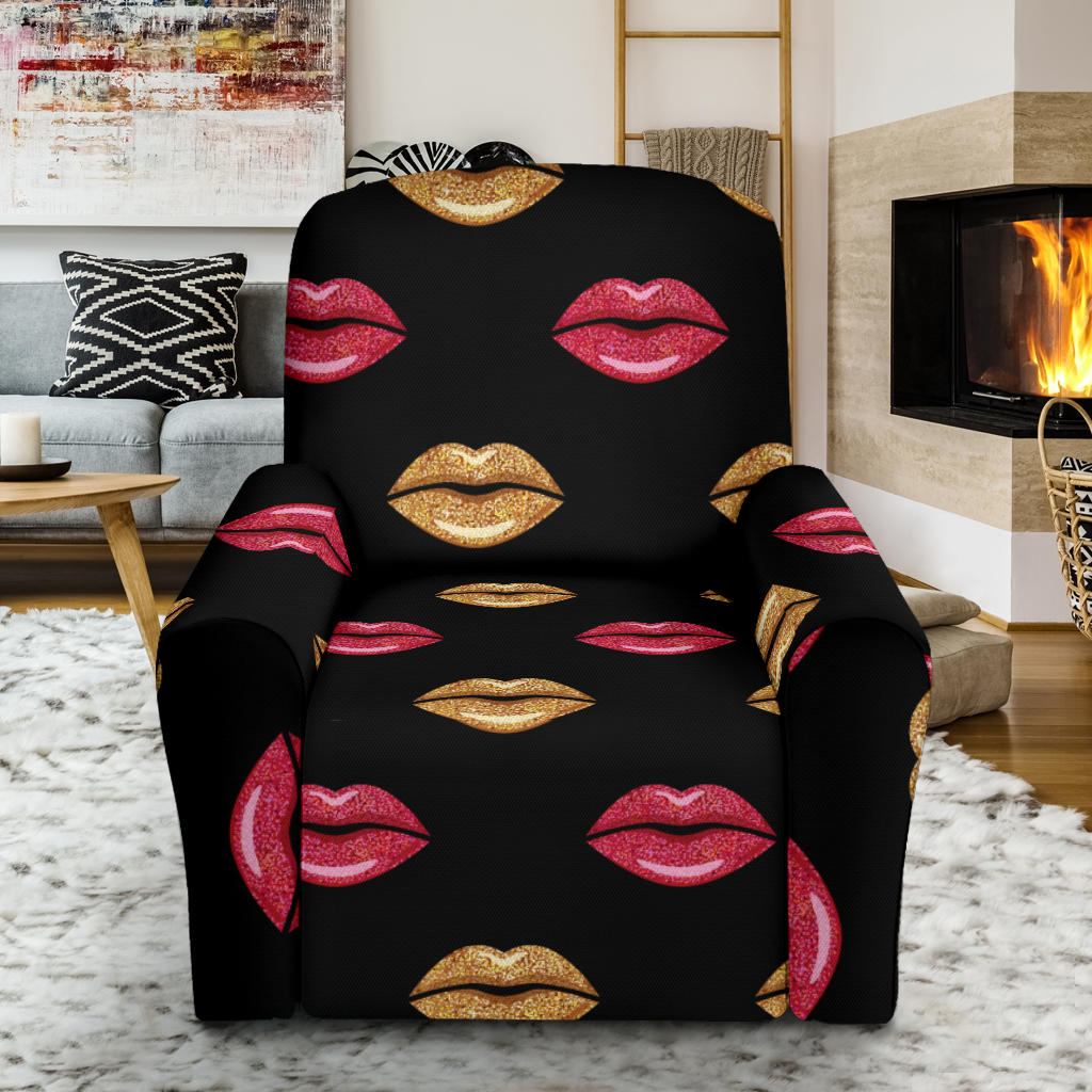 Lip Pattern Print Design 03 Recliner Slipcover with Pocket