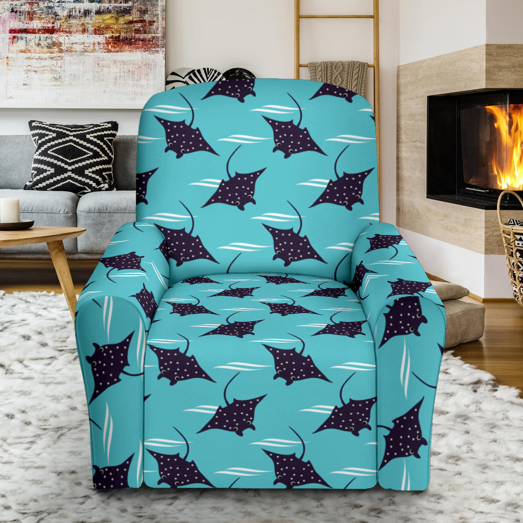 Manta Ray Print Design LKS403 Recliner Slipcover with Pocket