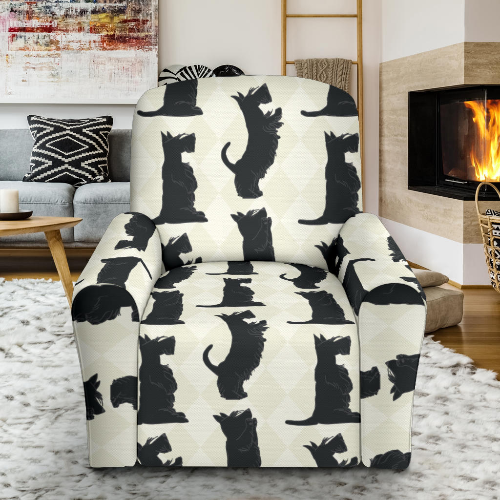 Scottish Terriers Print Design LKS309 Recliner Slipcover with Pocket