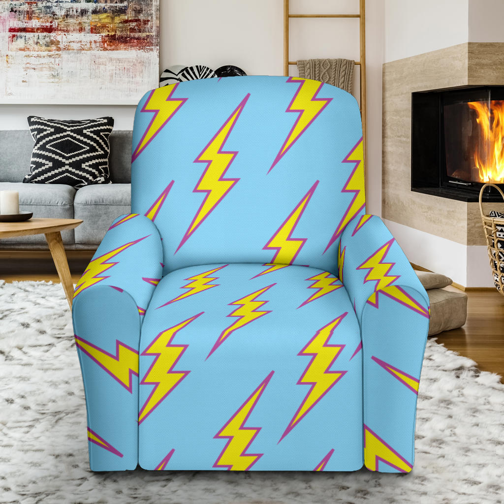 Lightning Thunder Pattern Print Design 02 Recliner Slipcover with Pocket