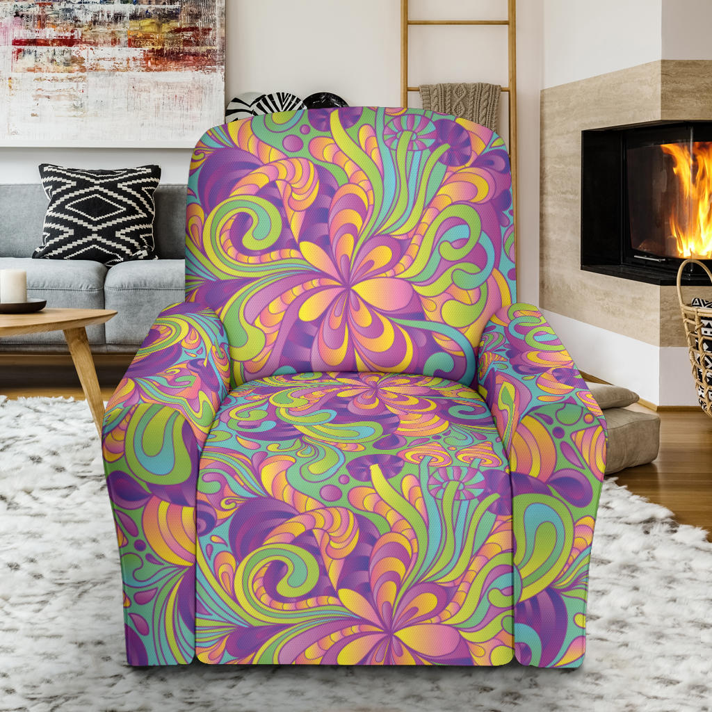 Trippy Print Design LKS306 Recliner Slipcover with Pocket