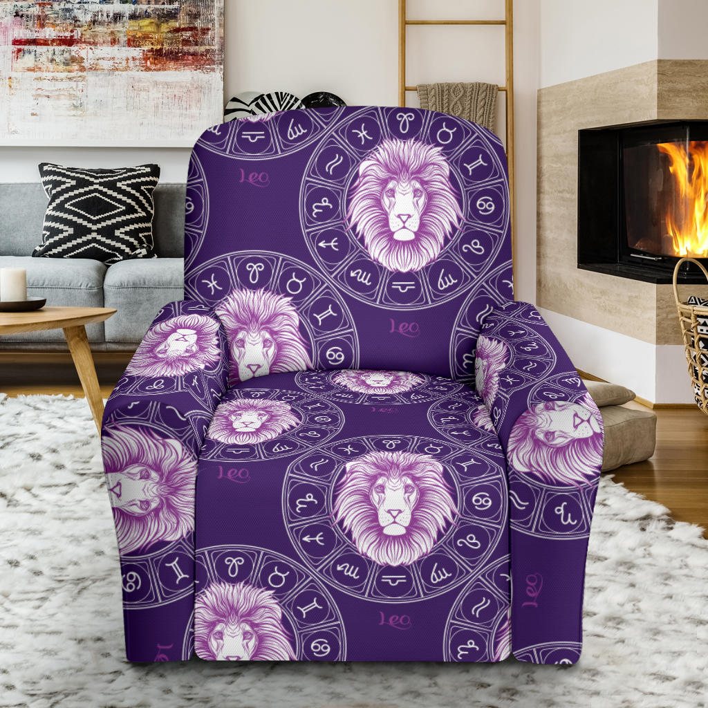 Leo Pattern Print Design 04 Recliner Slipcover with Pocket