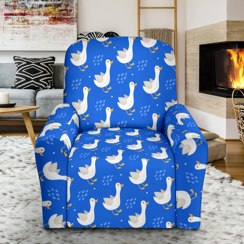 Goose Print Design LKS402 Recliner Slipcover with Pocket