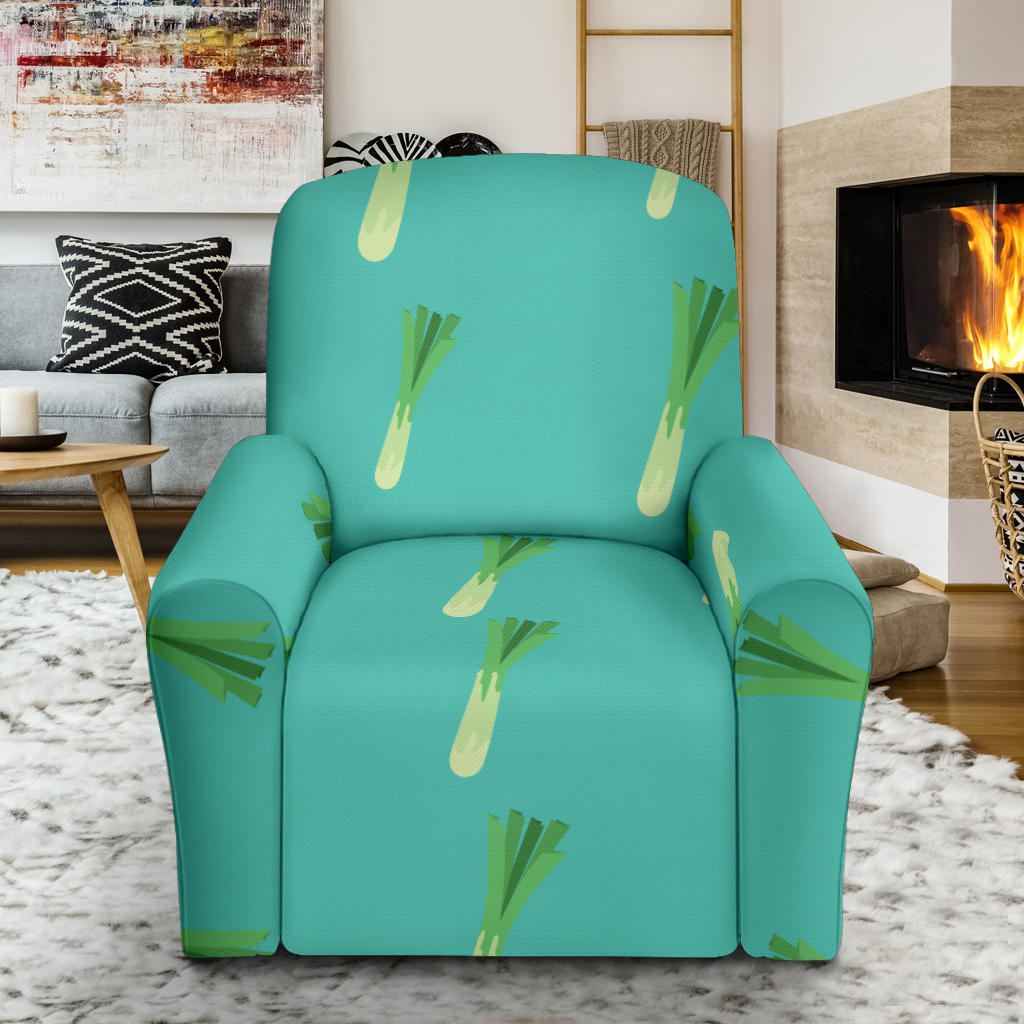 Leek Pattern Print Design 01 Recliner Slipcover with Pocket