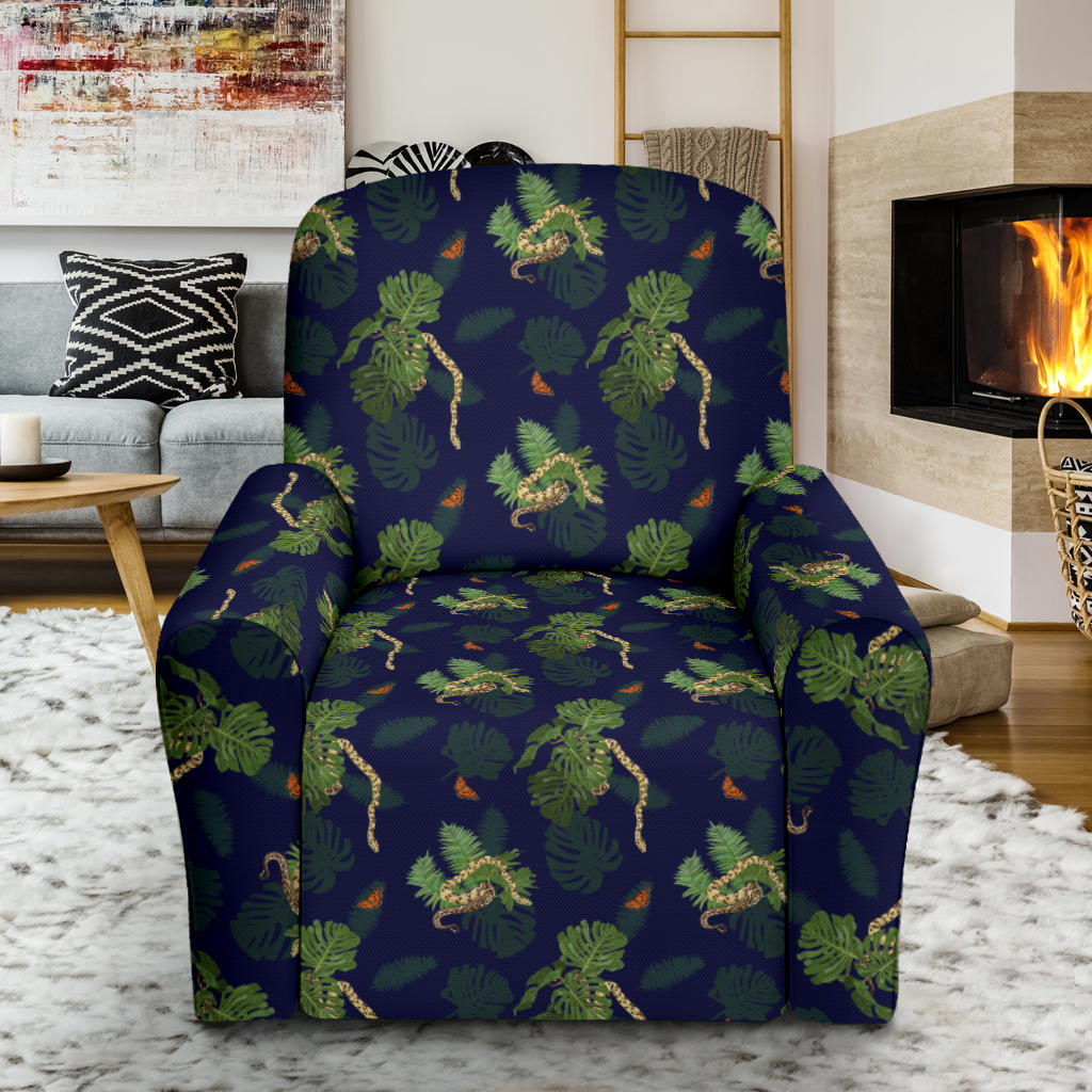 Boa Pattern Print Design 02 Recliner Slipcover with Pocket