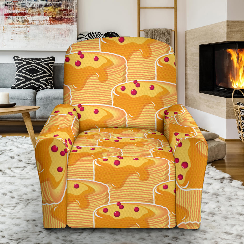Pancake Pattern Print Design A04 Recliner Slipcover with Pocket