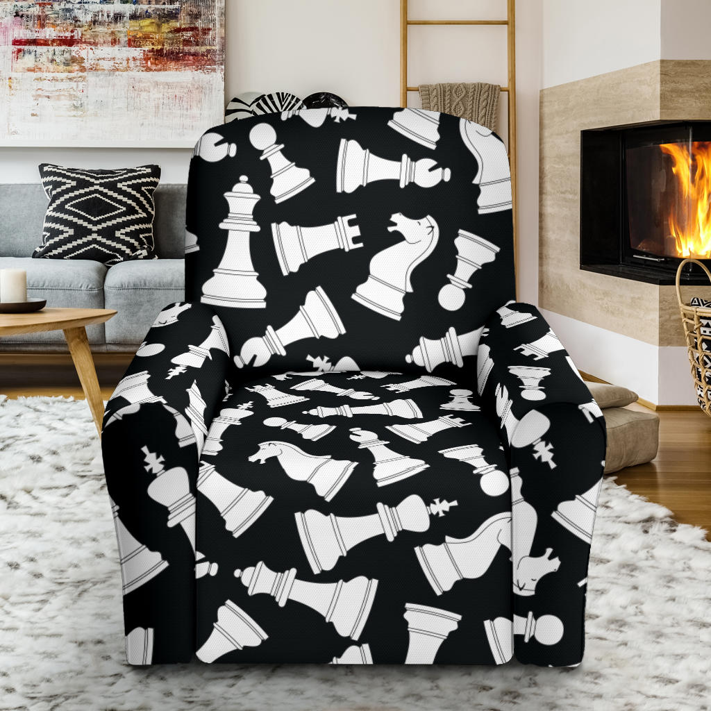 Chess Pattern Print Design 01 Recliner Slipcover with Pocket