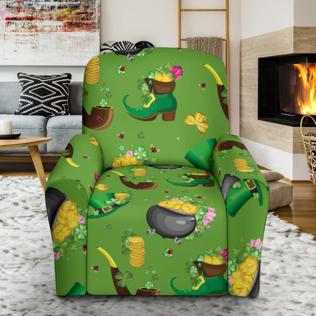 Shamrock Saint Patrick's Day Print Design LKS306 Recliner Slipcover with Pocket