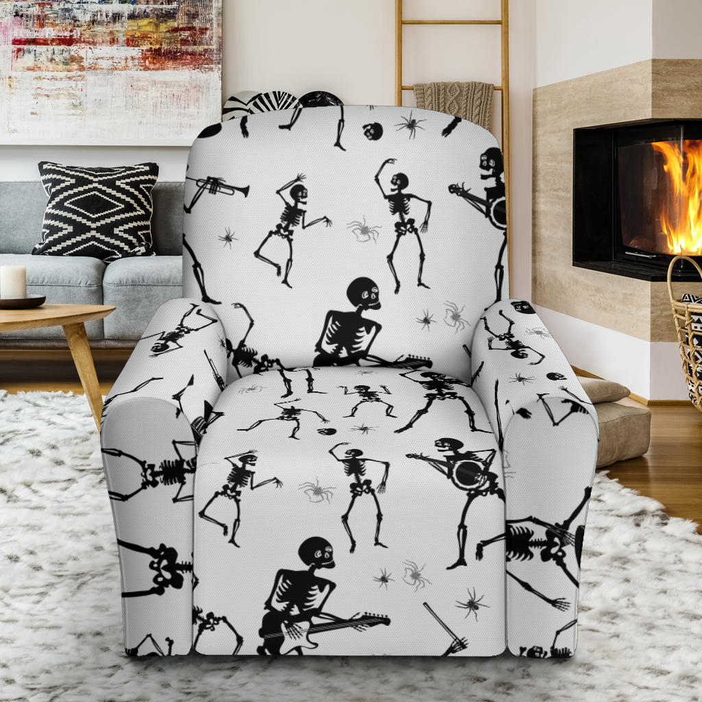 Skeleton Music Player Print Design LKS303 Recliner Slipcover with Pocket
