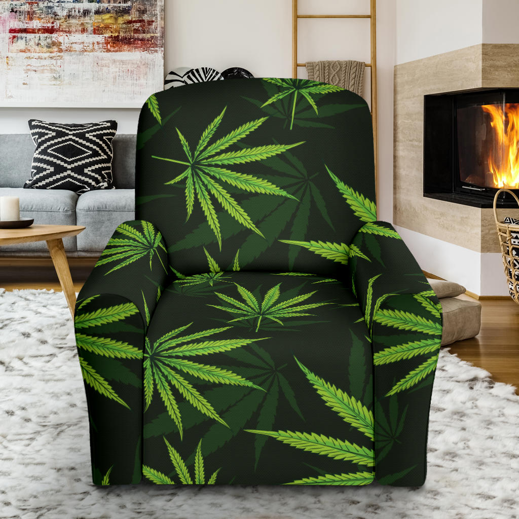 Pot Leaf Pattern Print Design A03 Recliner Slipcover with Pocket