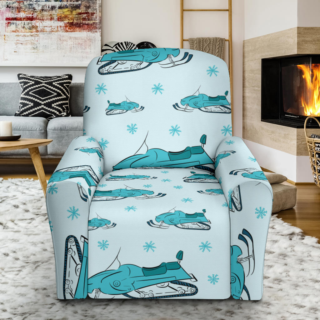 Snowmobile Print Design LKS301 Recliner Slipcover with Pocket
