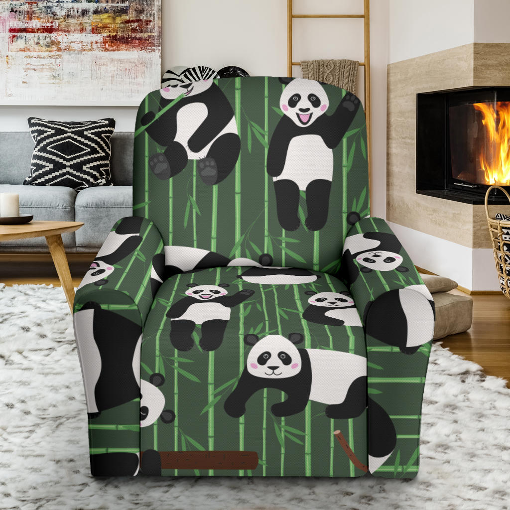Panda Pattern Print Design A04 Recliner Slipcover with Pocket