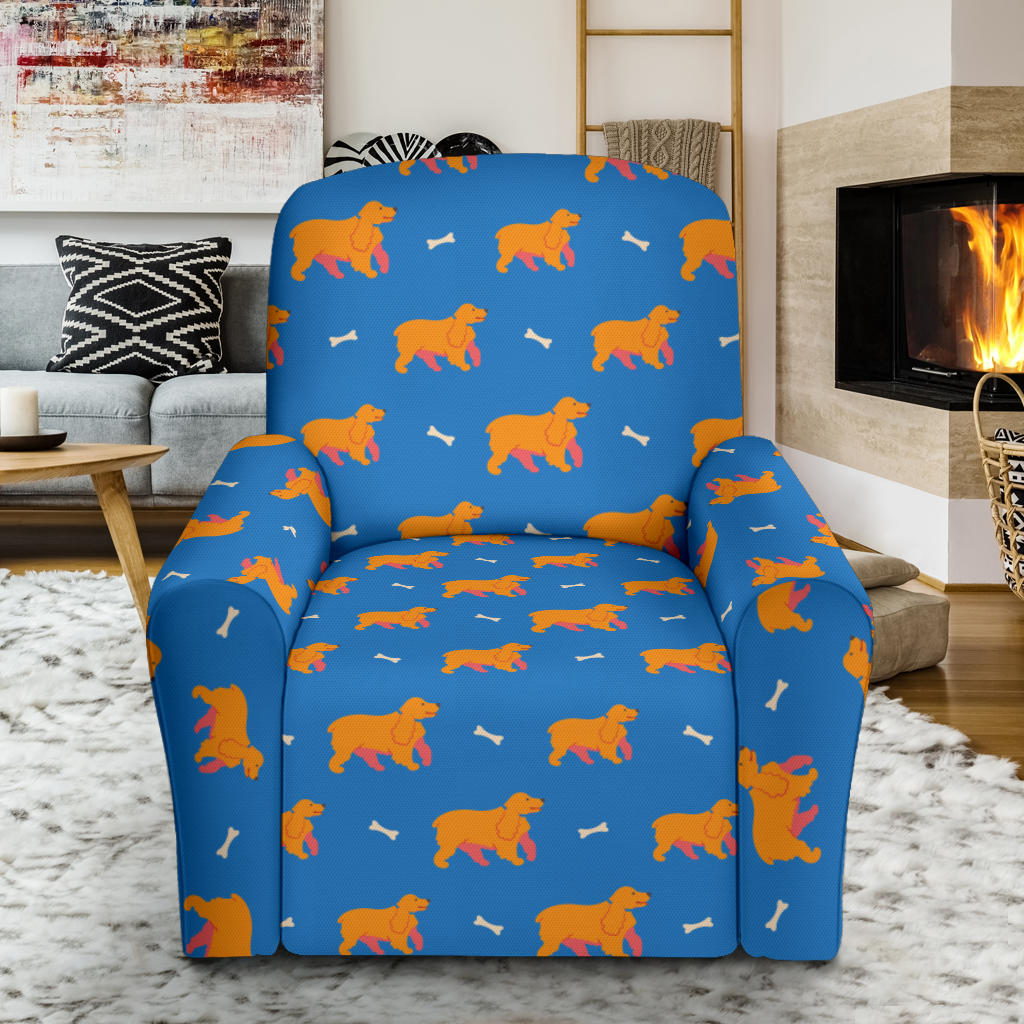 Cocker Pattern Print Design 04 Recliner Slipcover with Pocket