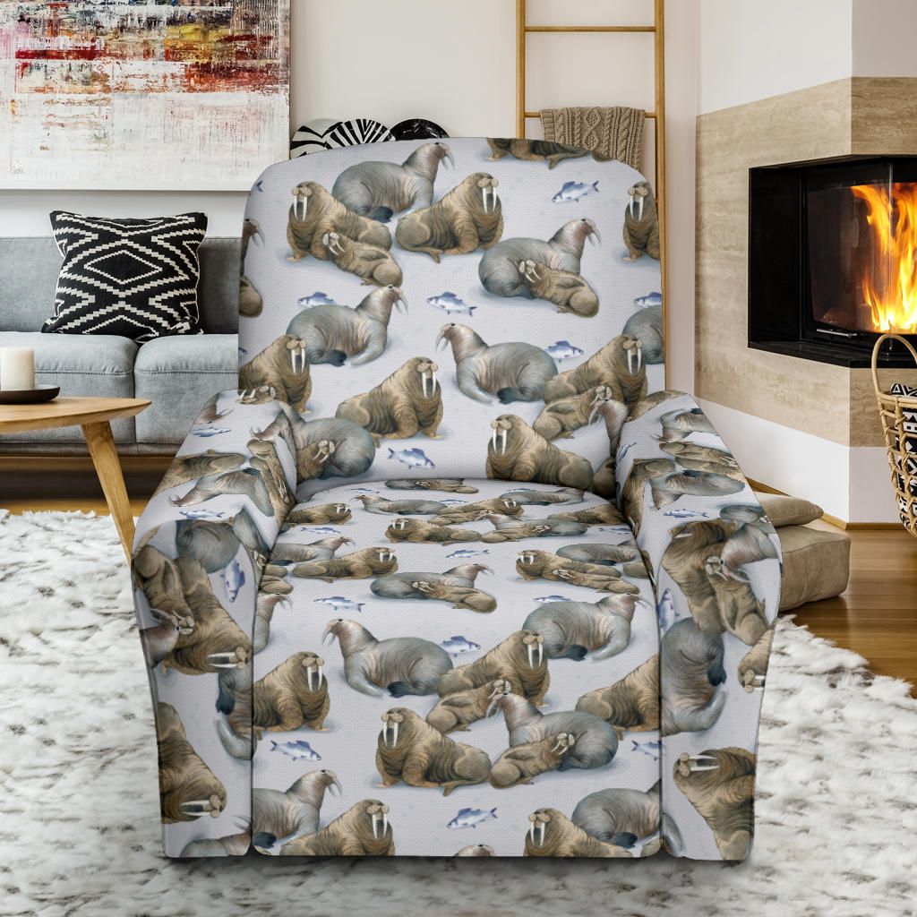 Walrus Print Design LKS401 Recliner Slipcover with Pocket