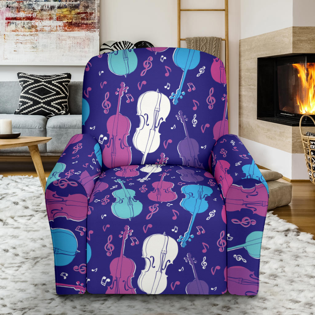 Cello Pattern Print Design 01 Recliner Slipcover with Pocket