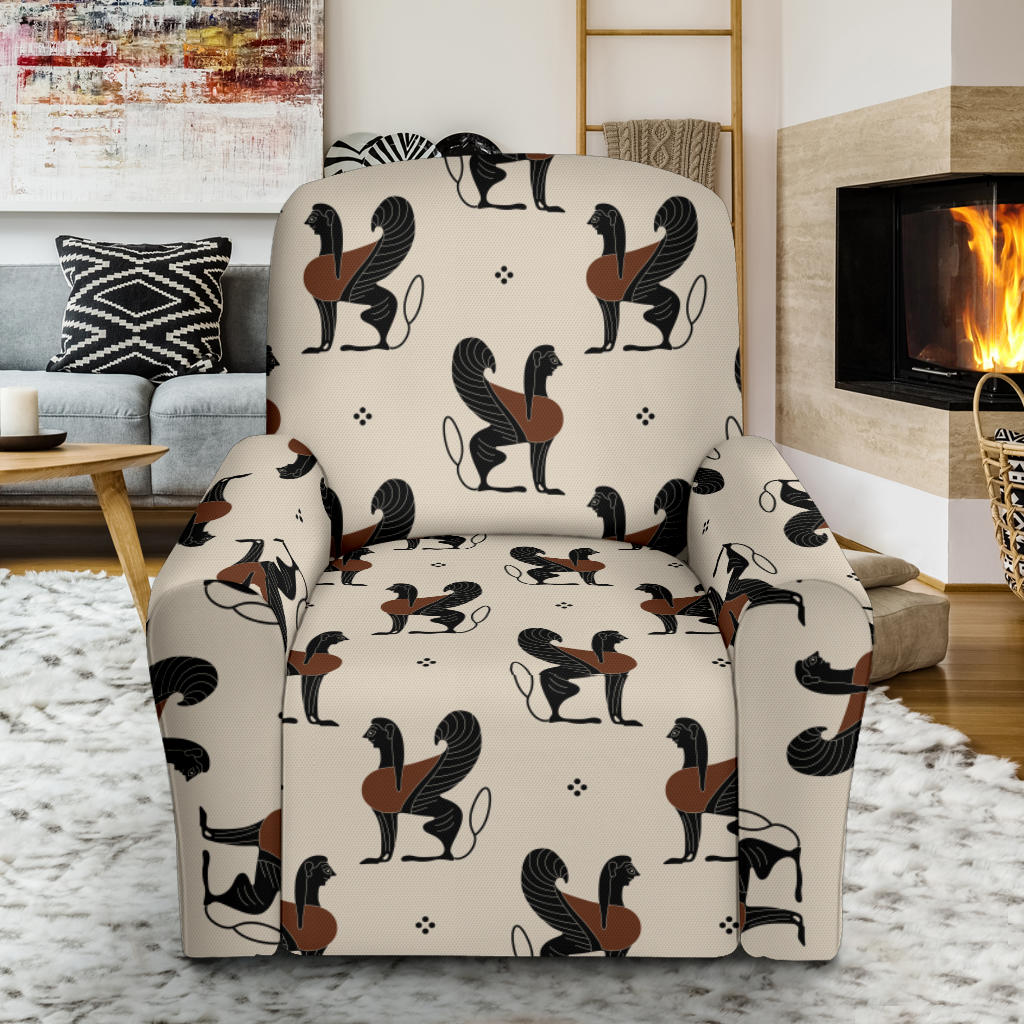 Ancient Greek Print Design LKS3010 Recliner Slipcover with Pocket