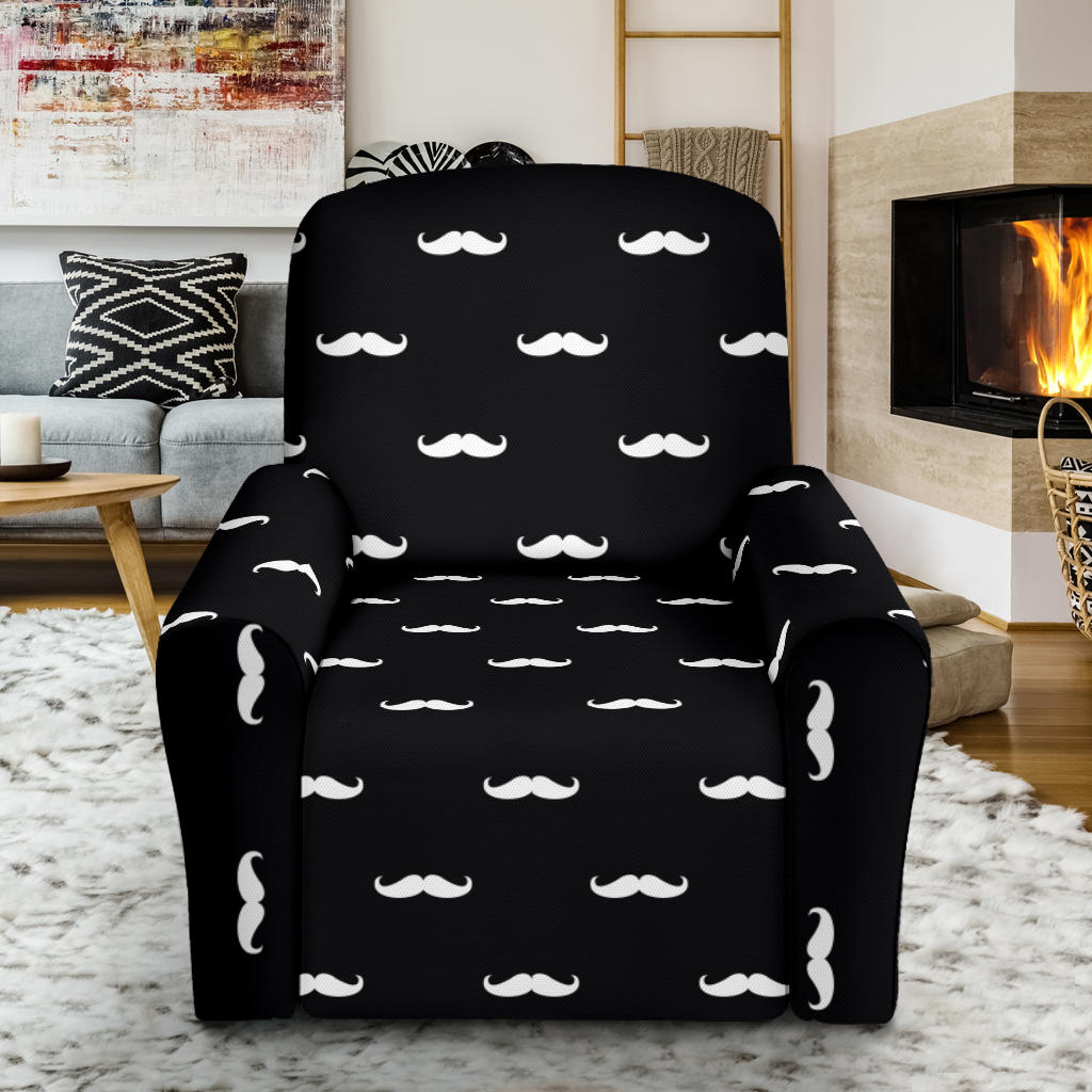 Mustache Pattern Print Design A04 Recliner Slipcover with Pocket