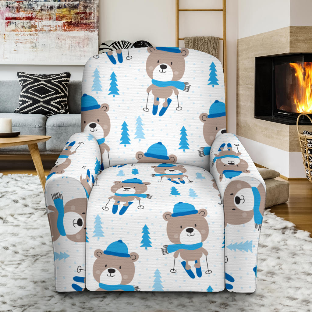 Ski Print Design LKS306 Recliner Slipcover with Pocket
