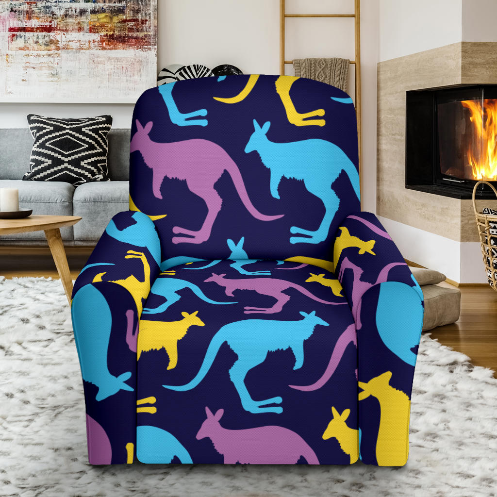 Kangaroos Pattern Print Design 02 Recliner Slipcover with Pocket