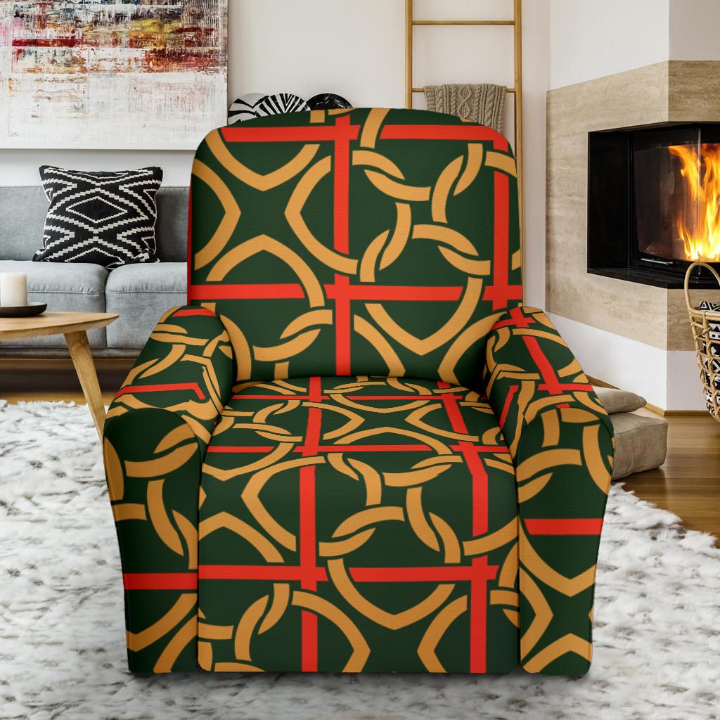 Irish Pattern Print Design 01 Recliner Slipcover with Pocket