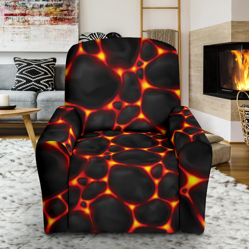 Lava Pattern Print Design 01 Recliner Slipcover with Pocket