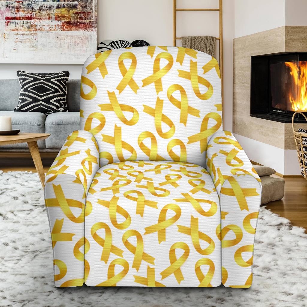 Childhood cancer Pattern Print Design 02 Recliner Slipcover with Pocket