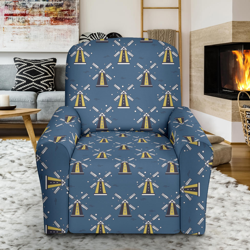 Windmill Pattern Print Design 03 Recliner Slipcover with Pocket