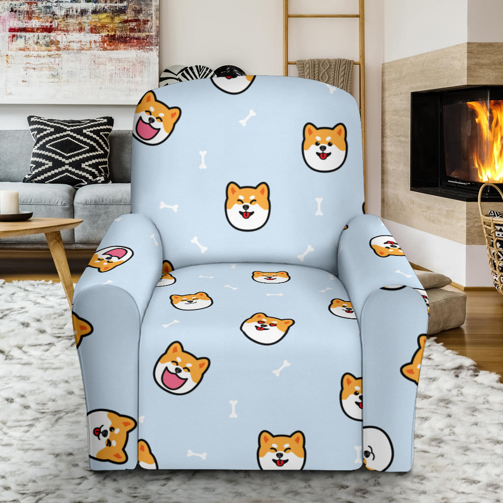 Shiba Inu Print Design LKS3012 Recliner Slipcover with Pocket