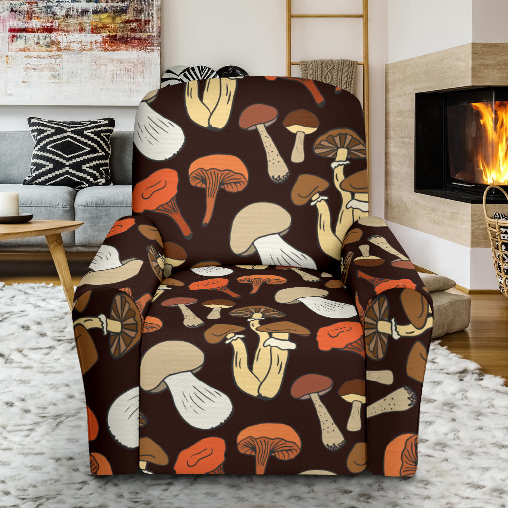 Mushroom Pattern Print Design A05 Recliner Slipcover with Pocket