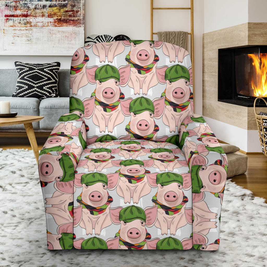 Pig Print Design LKS403 Recliner Slipcover with Pocket