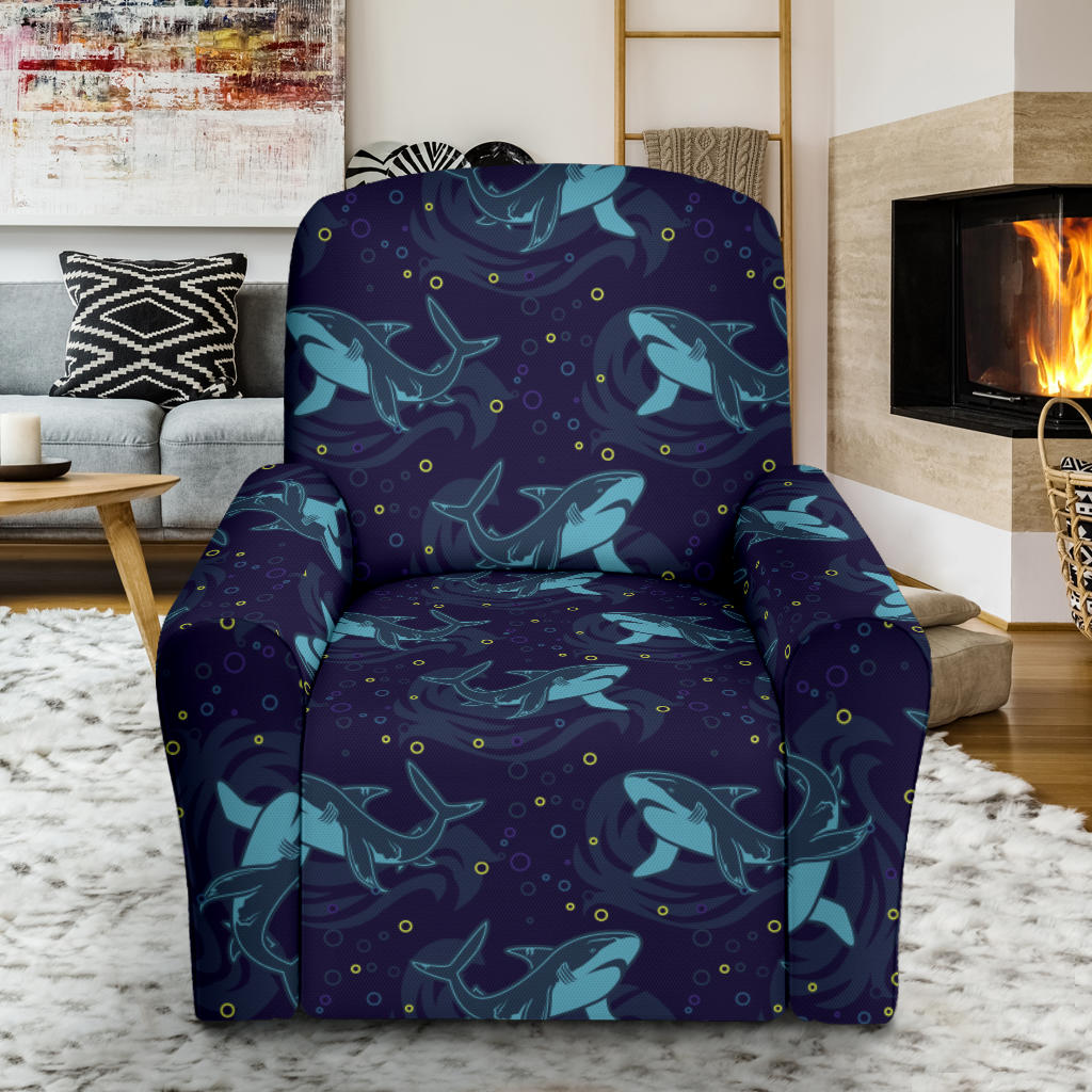 Shark Print Design LKS306 Recliner Slipcover with Pocket