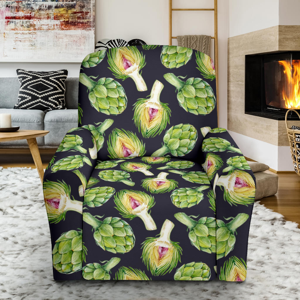 Artichoke Pattern Print Design 01 Recliner Slipcover with Pocket