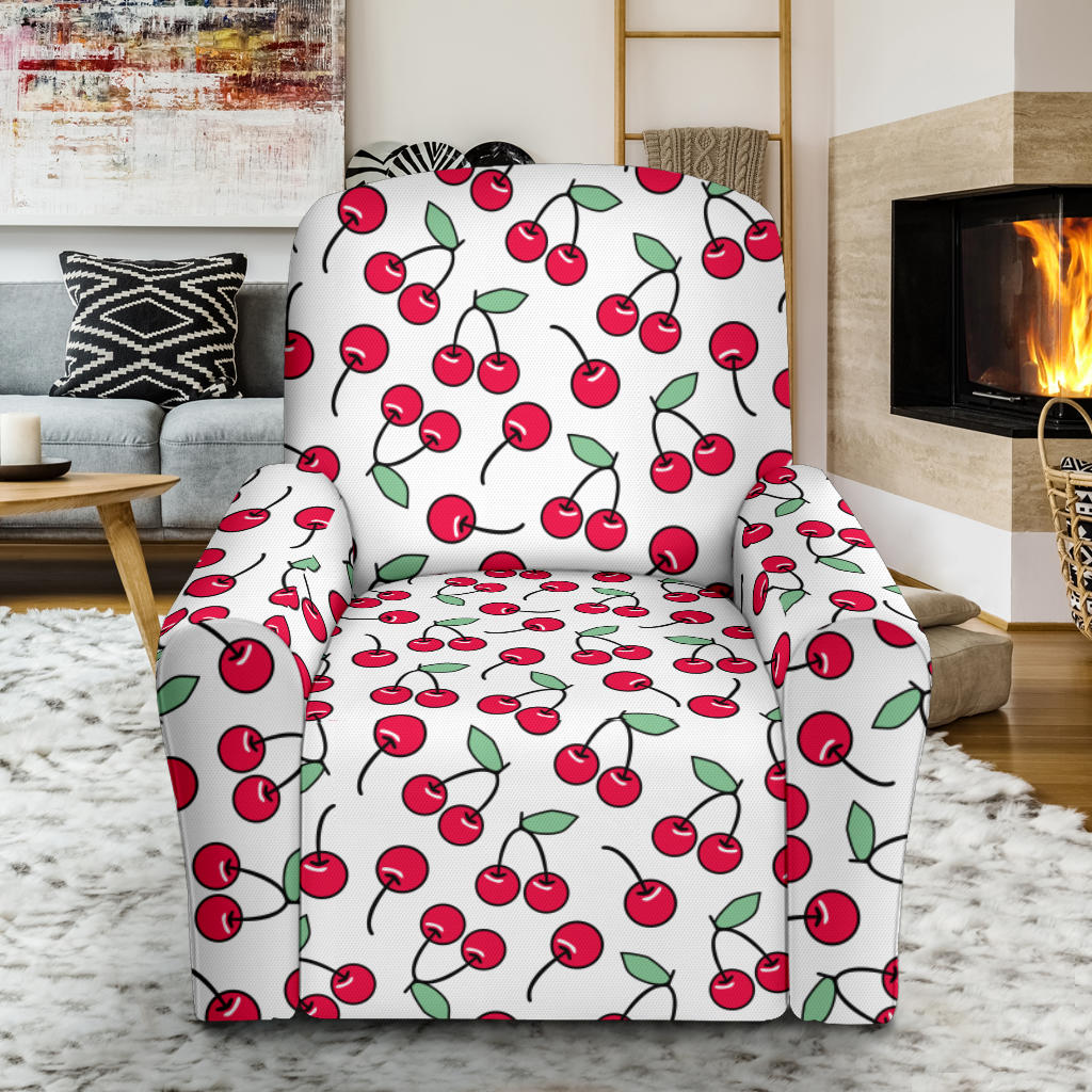 Cherry Pattern Print Design 03 Recliner Slipcover with Pocket