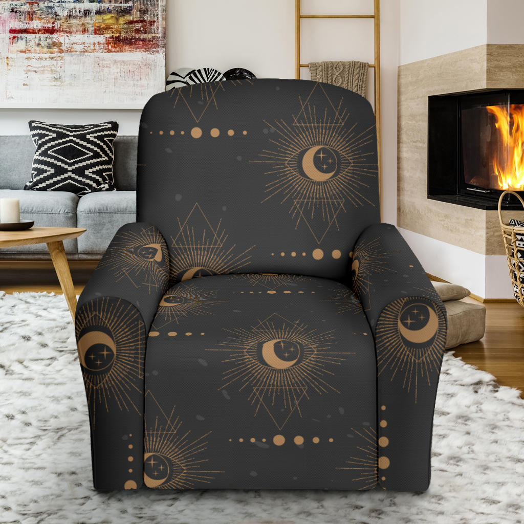 Moon Boho Pattern Print Design 02 Recliner Slipcover with Pocket