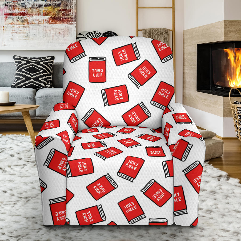 Bible Pattern Print Design 03 Recliner Slipcover with Pocket