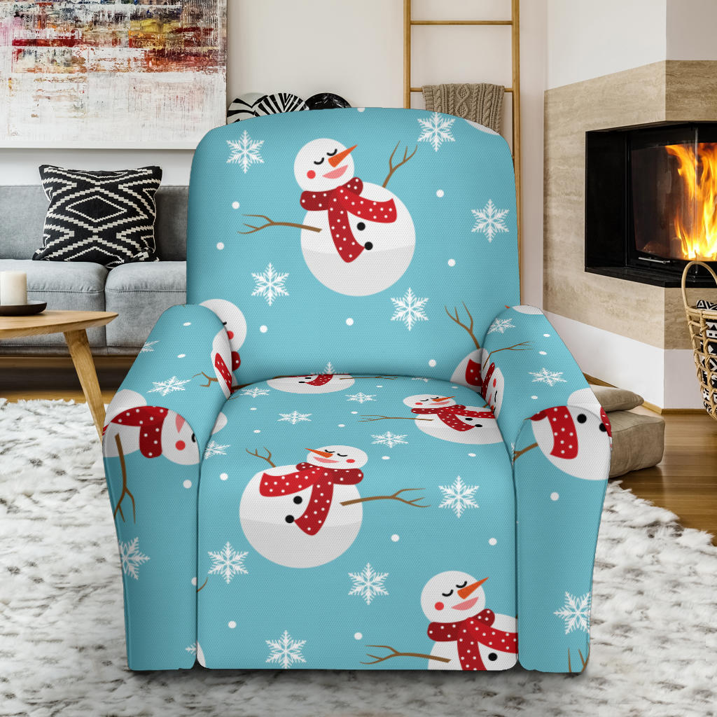 Snowman Print Design LKS304 Recliner Slipcover with Pocket