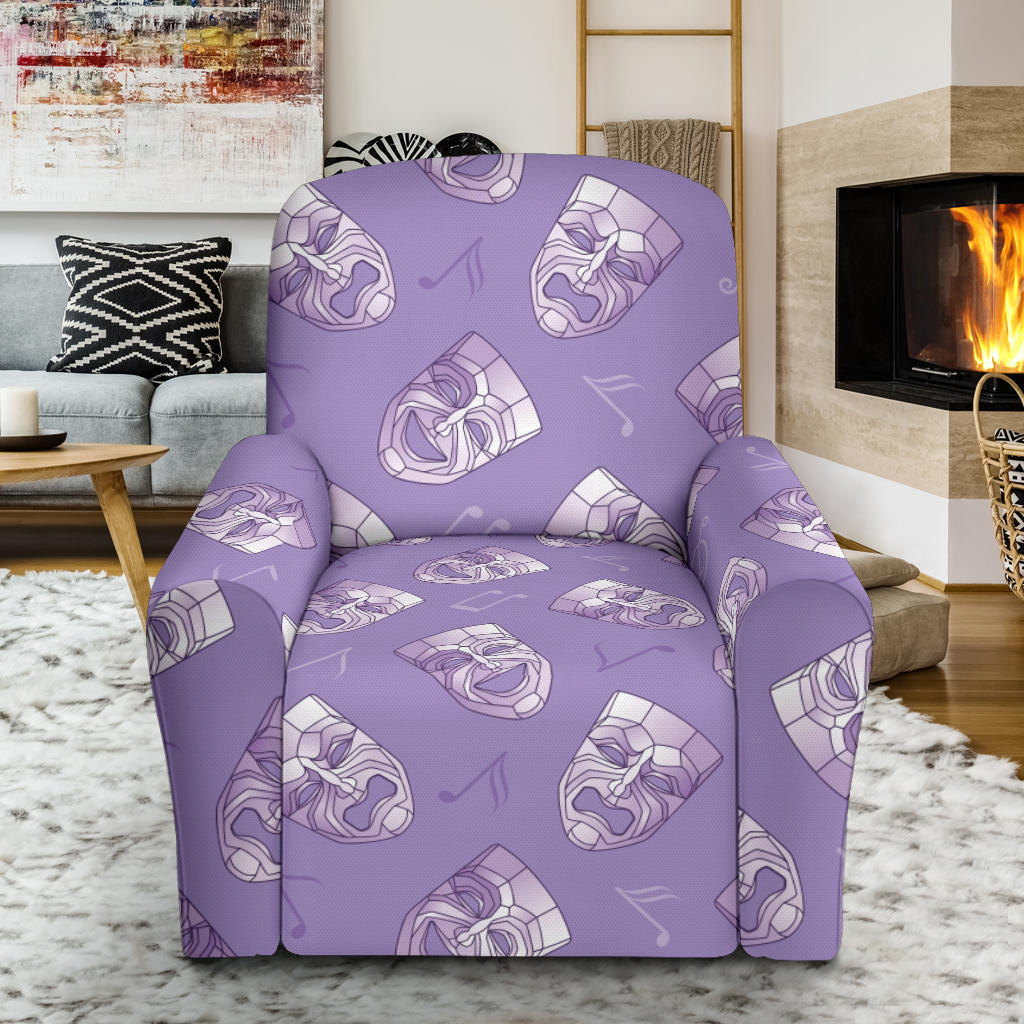 Acting Mask Pattern Print Design 05 Recliner Slipcover with Pocket