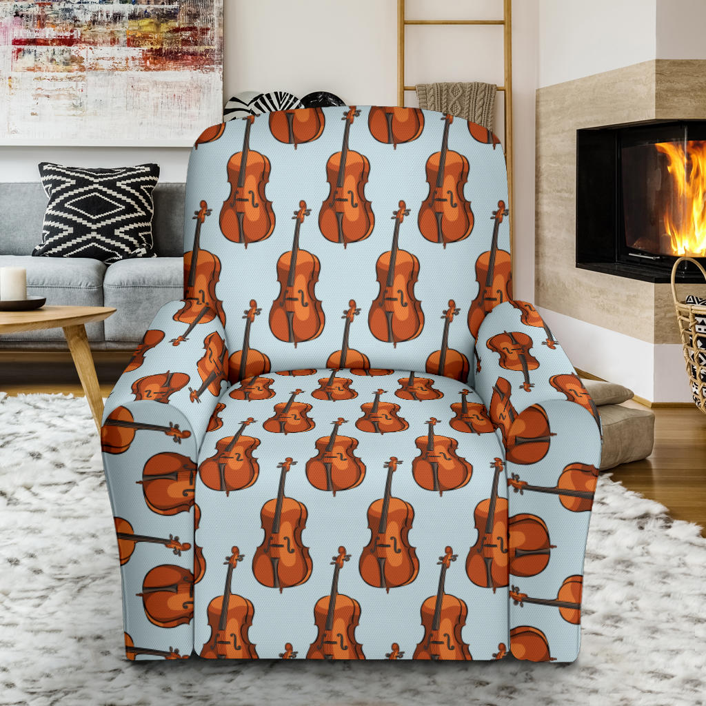 Violin Print Design LKS406 Recliner Slipcover with Pocket