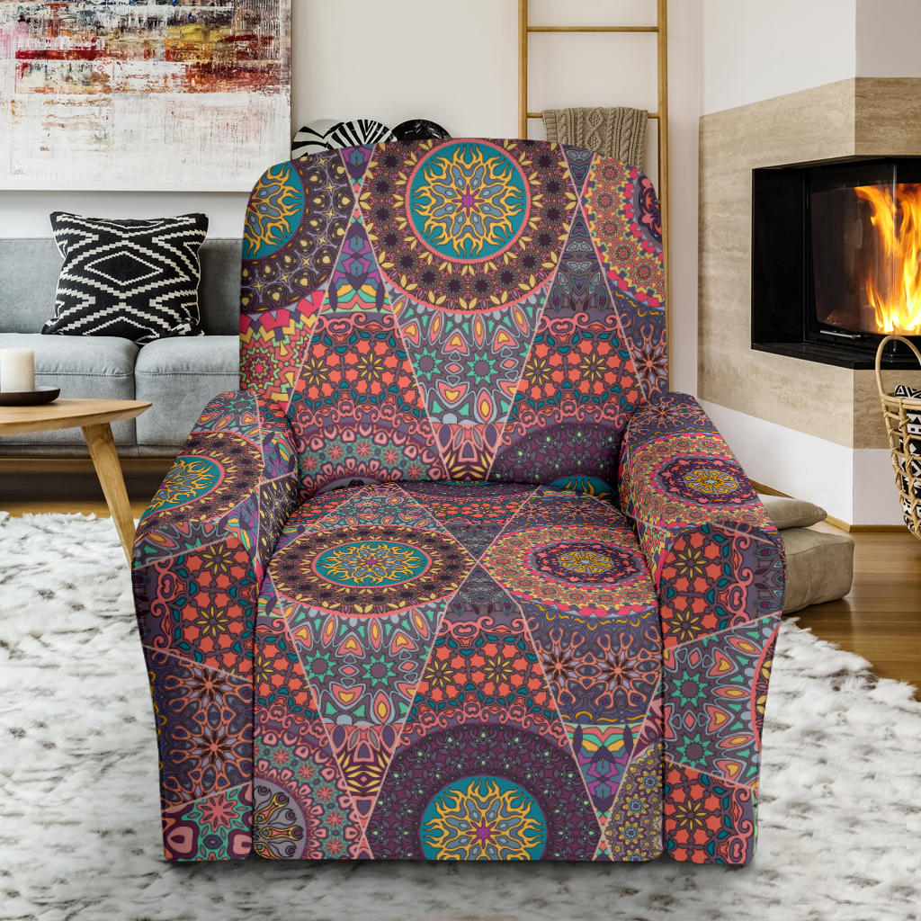 Bohemian Pattern Print Design 07 Recliner Slipcover with Pocket