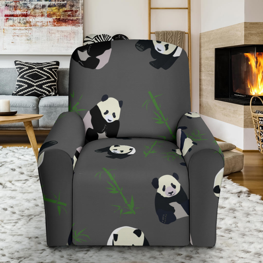 Panda Pattern Print Design A06 Recliner Slipcover with Pocket