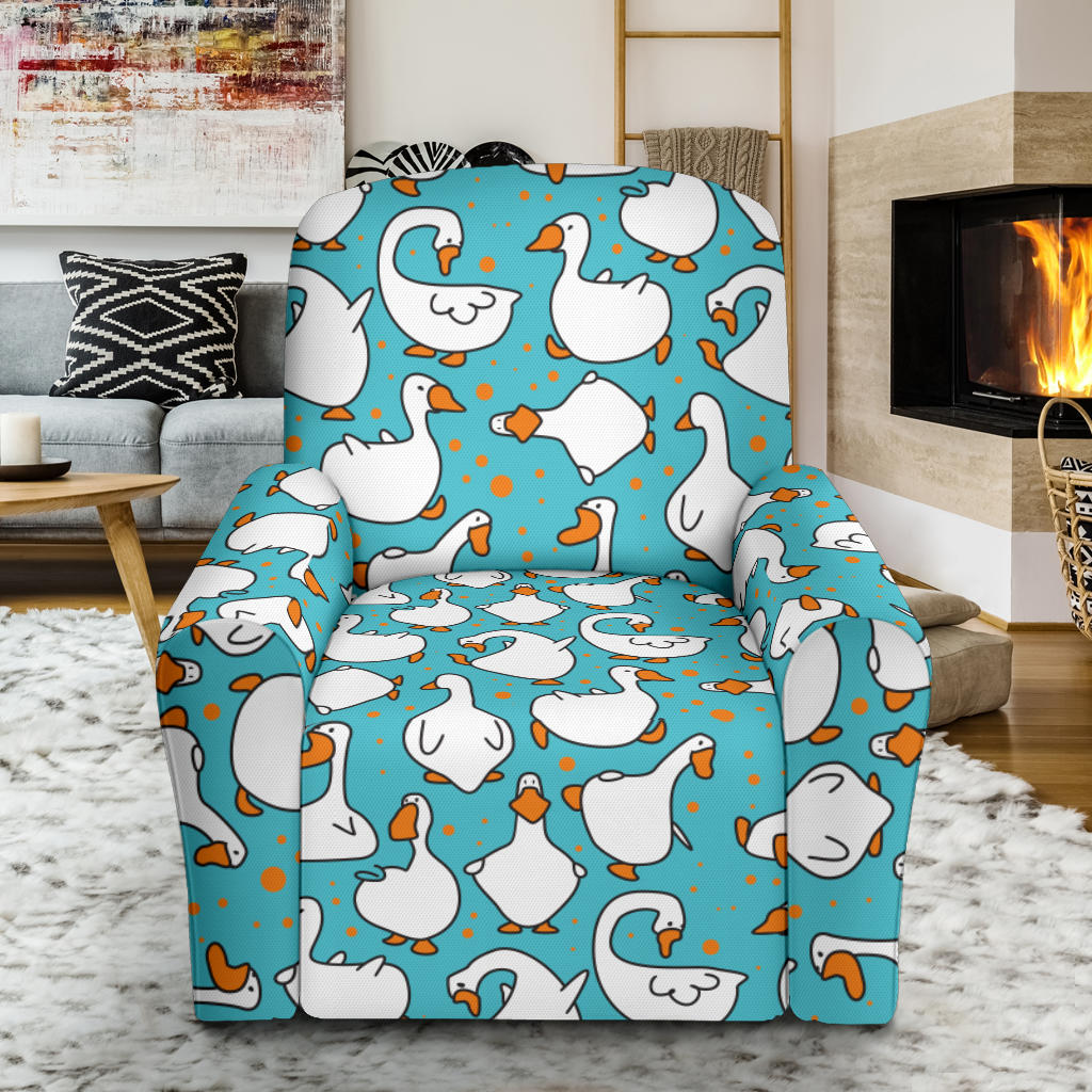 Goose Print Design LKS403 Recliner Slipcover with Pocket