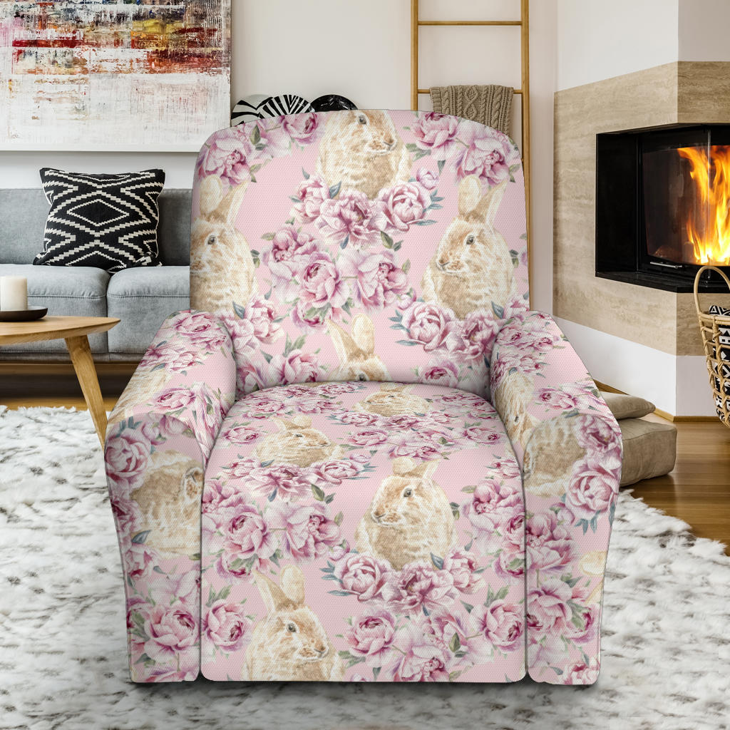 Rabbit Print Design LKS403 Recliner Slipcover with Pocket