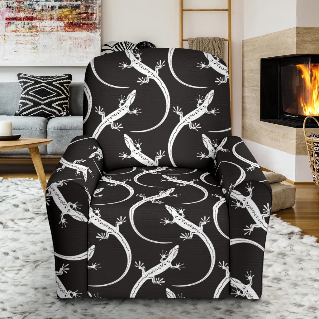 lizard Pattern Print Design 01 Recliner Slipcover with Pocket