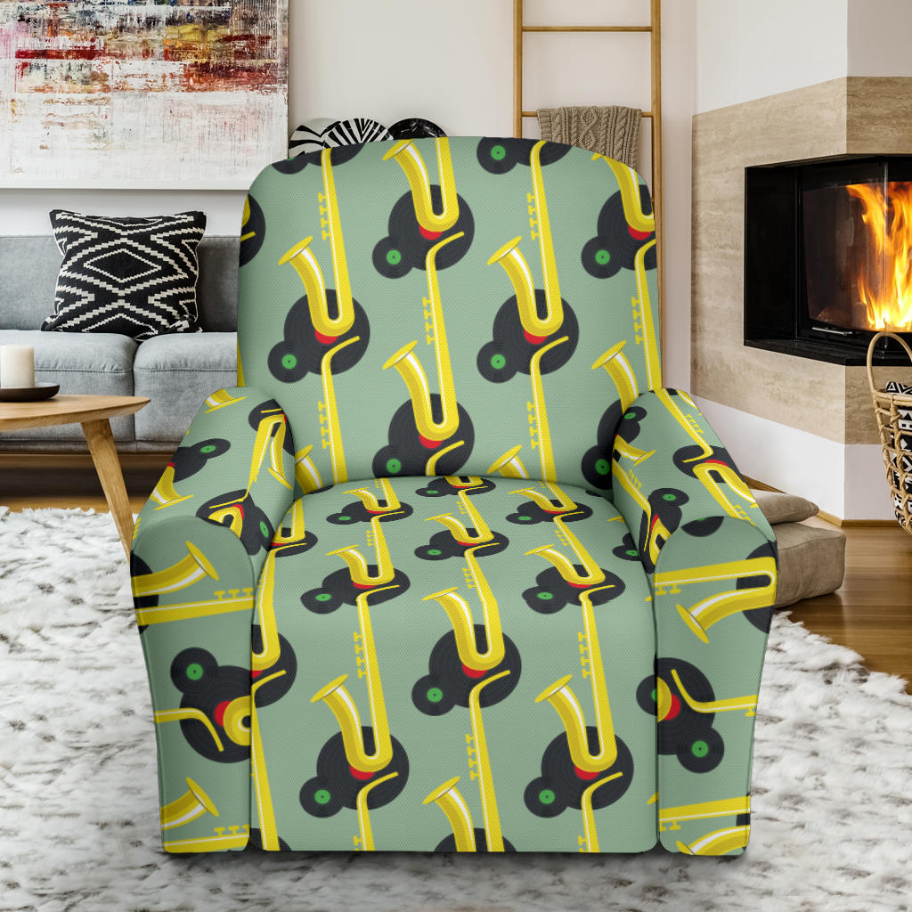 Saxophone Print Design LKS405 Recliner Slipcover with Pocket