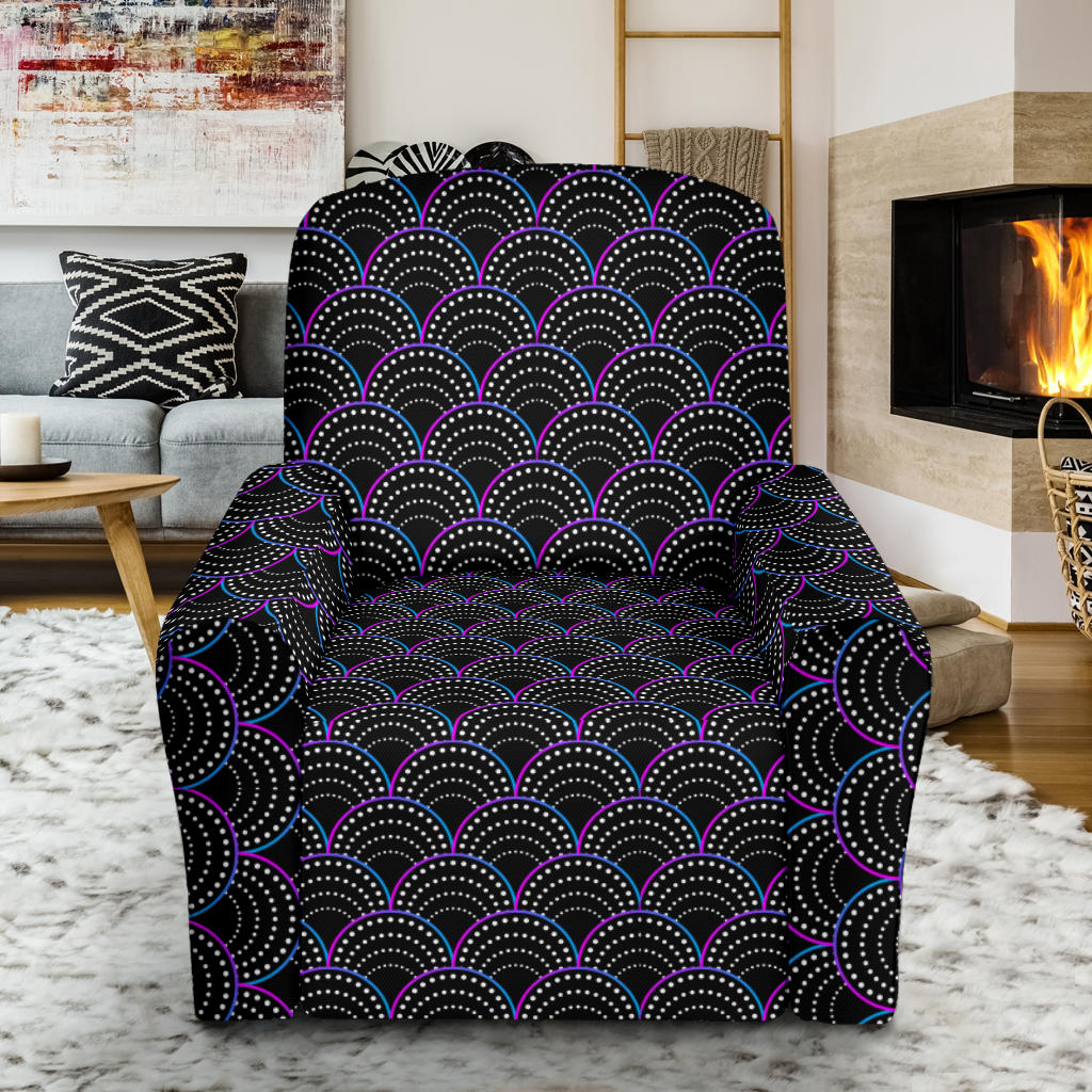 Mermaid Pattern Print Design 09 Recliner Slipcover with Pocket