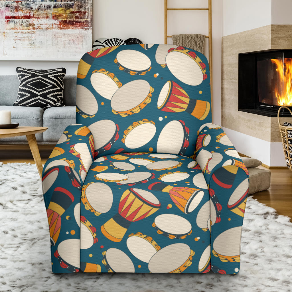 Tambourine Pattern Print Design 01 Recliner Slipcover with Pocket