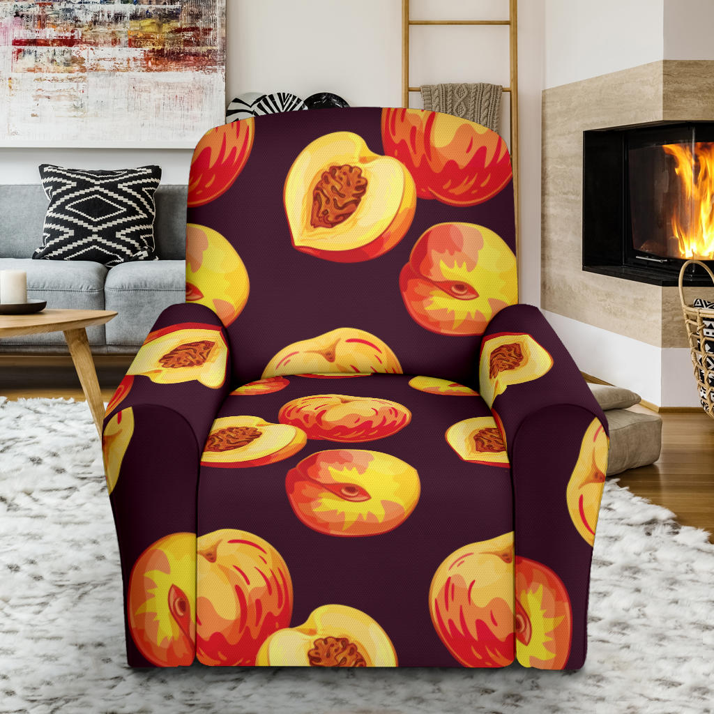 Peach Pattern Print Design A04 Recliner Slipcover with Pocket