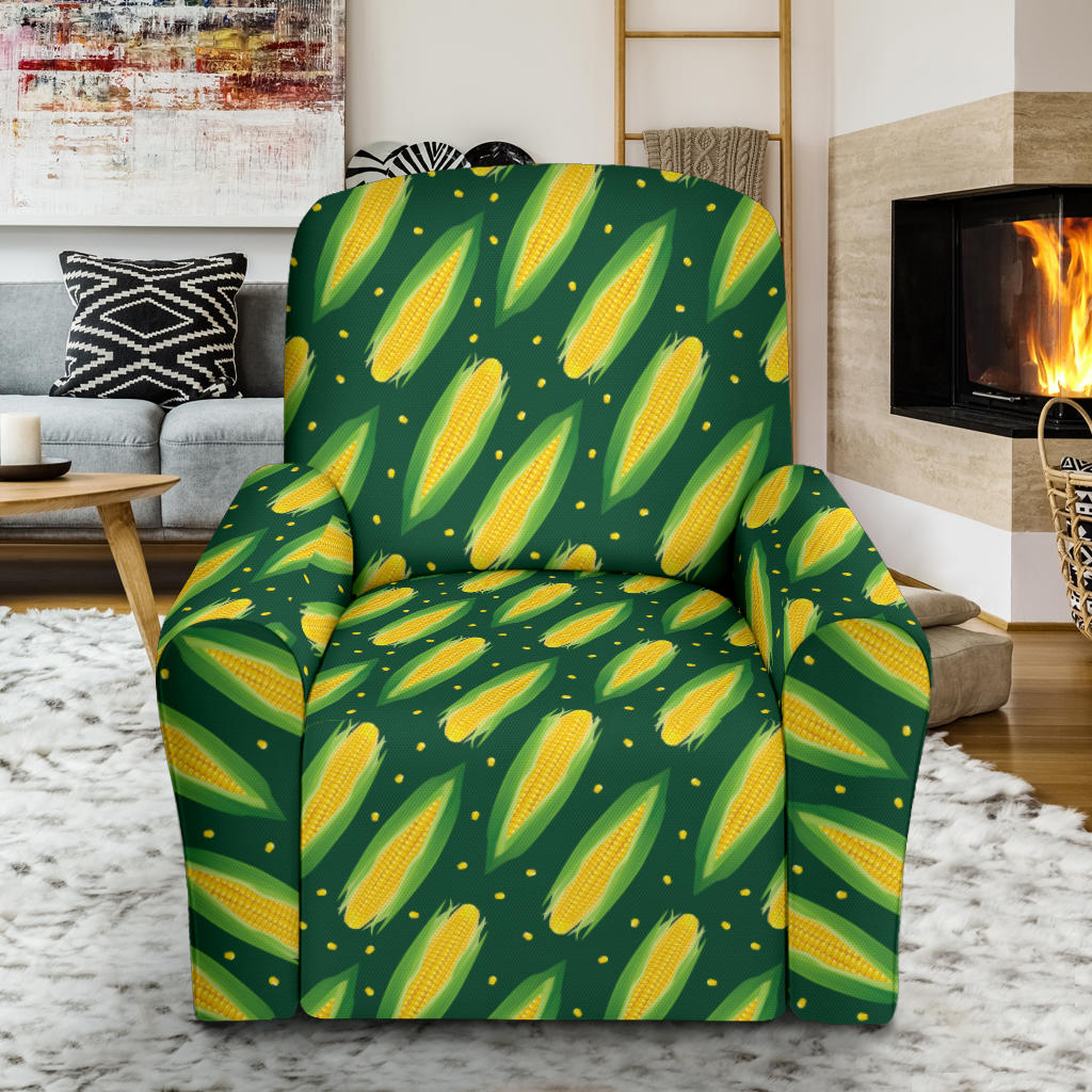 Corn Pattern Print Design 03 Recliner Slipcover with Pocket