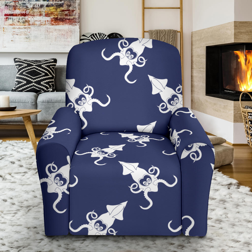 Giant Squid Pattern Print Design 02 Recliner Slipcover with Pocket