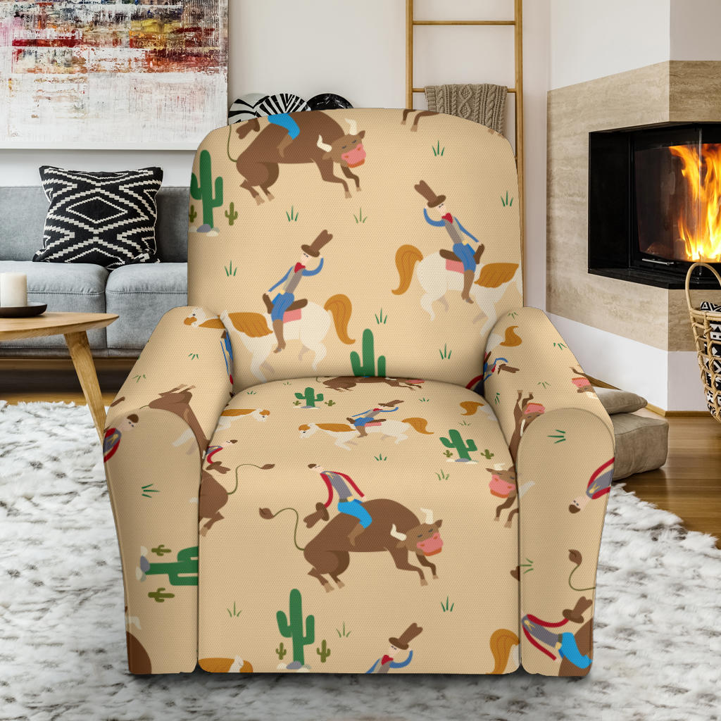 Rodeo Pattern Print Design A02 Recliner Slipcover with Pocket
